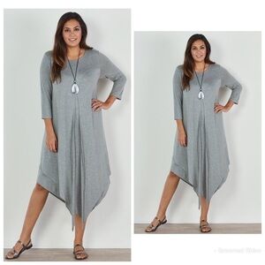 Soft Surroundings Alexandra Grey Jersey Knit Dress Size XS